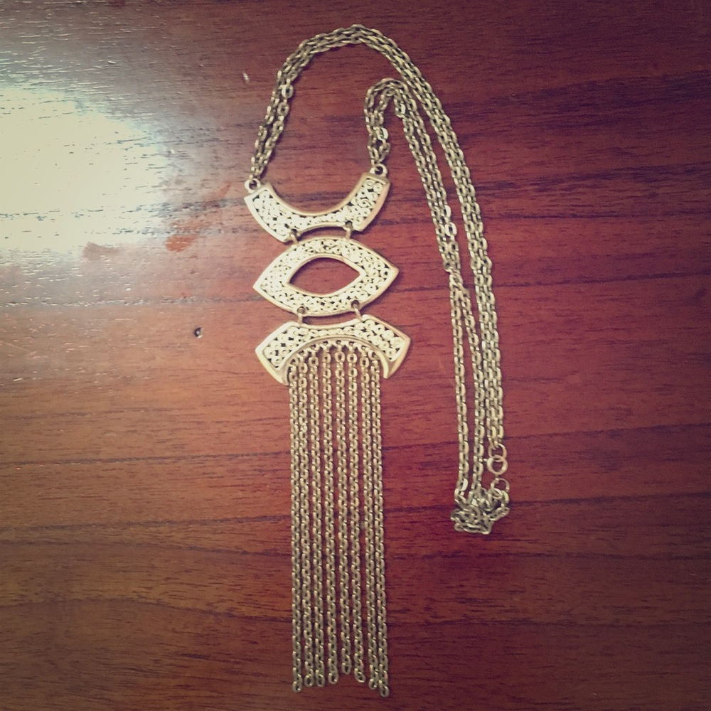 Stunning Light Gold Statement Necklace
